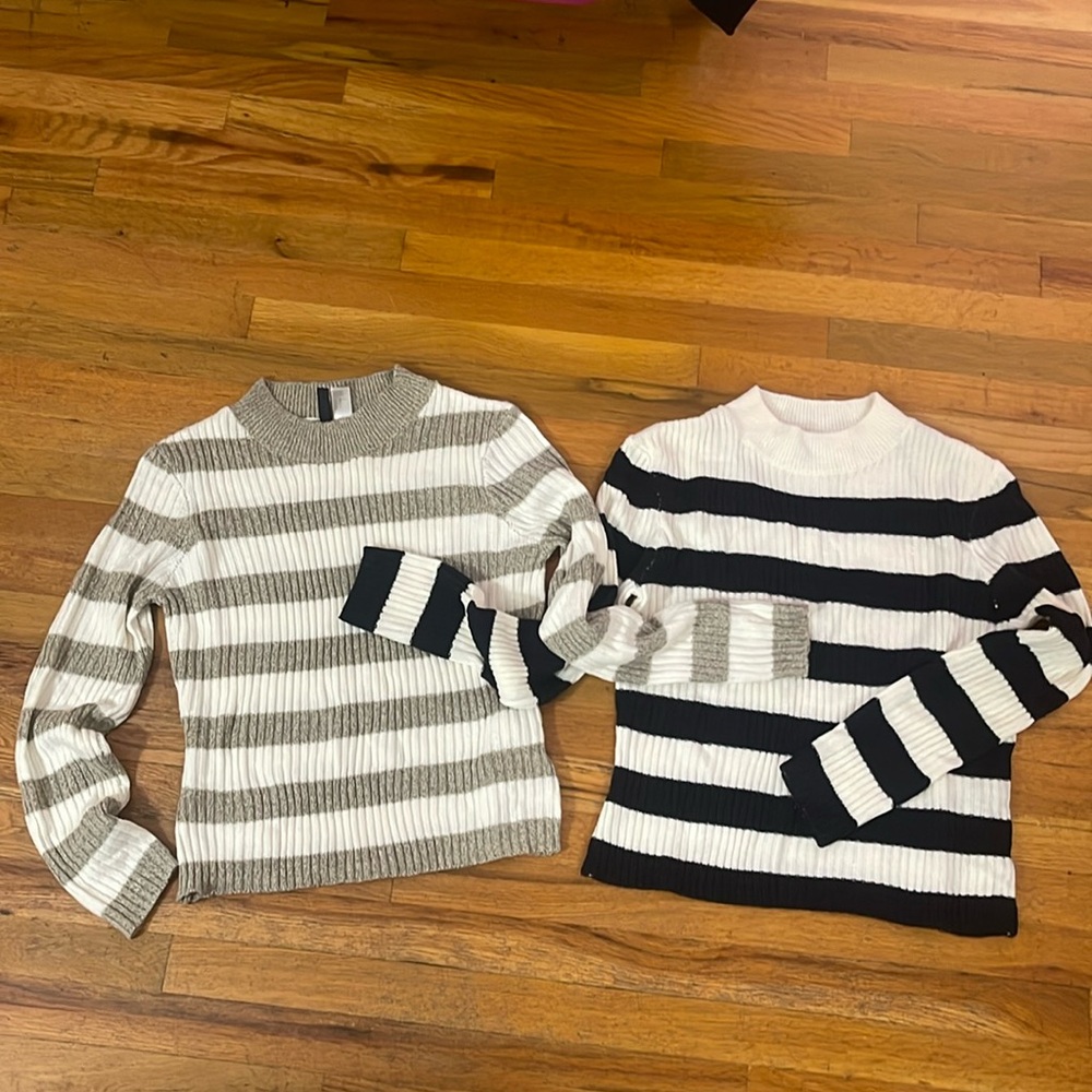 H&M Divided striped mock neck sweaters